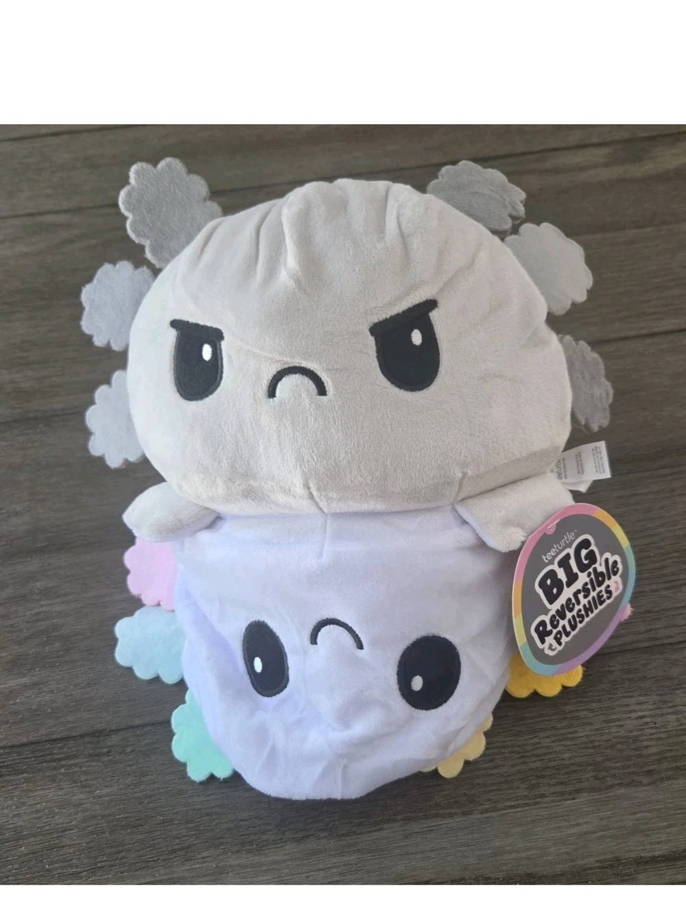 TeeTurtle The Original Reversible Axoloti Plushies Plush Happy Sad Face NEW NWT